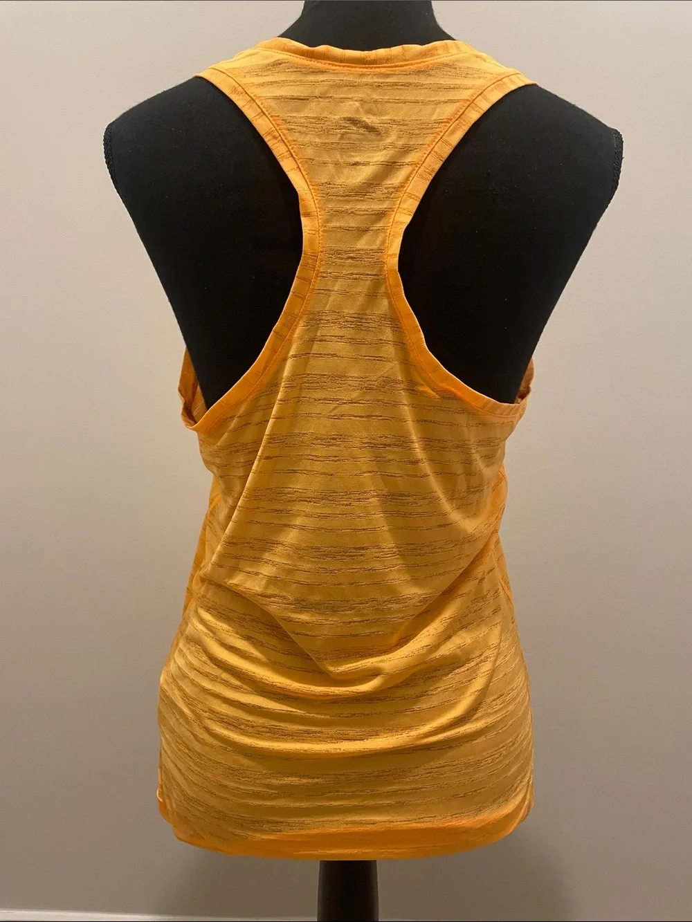 Nike Yellow Striped V-Neck Athletic Tank